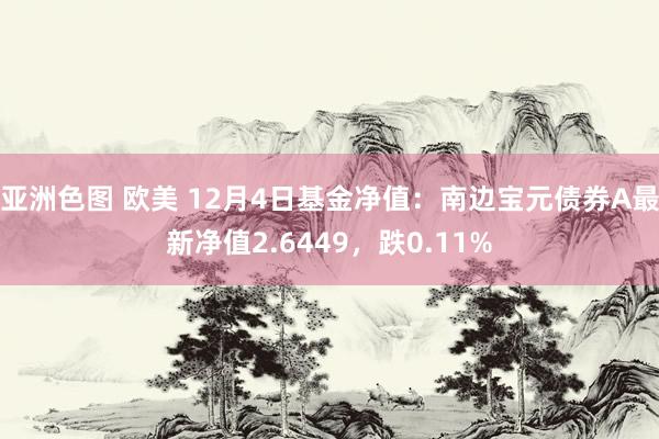 亚洲色图 欧美 12月4日基金净值：南边宝元债券A最新净值2.6449，跌0.11%