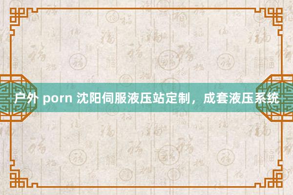 户外 porn 沈阳伺服液压站定制，成套液压系统