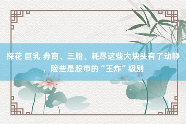 探花 巨乳 券商、三胎、耗尽这些大块头有了动静，险些是股市的“王炸”级别