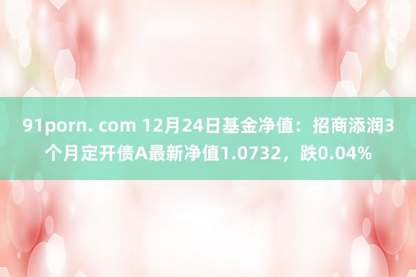 91porn. com 12月24日基金净值：招商添润3个月定开债A最新净值1.0732，跌0.04%