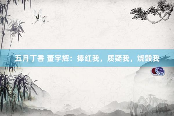 五月丁香 董宇辉：捧红我，质疑我，烧毁我